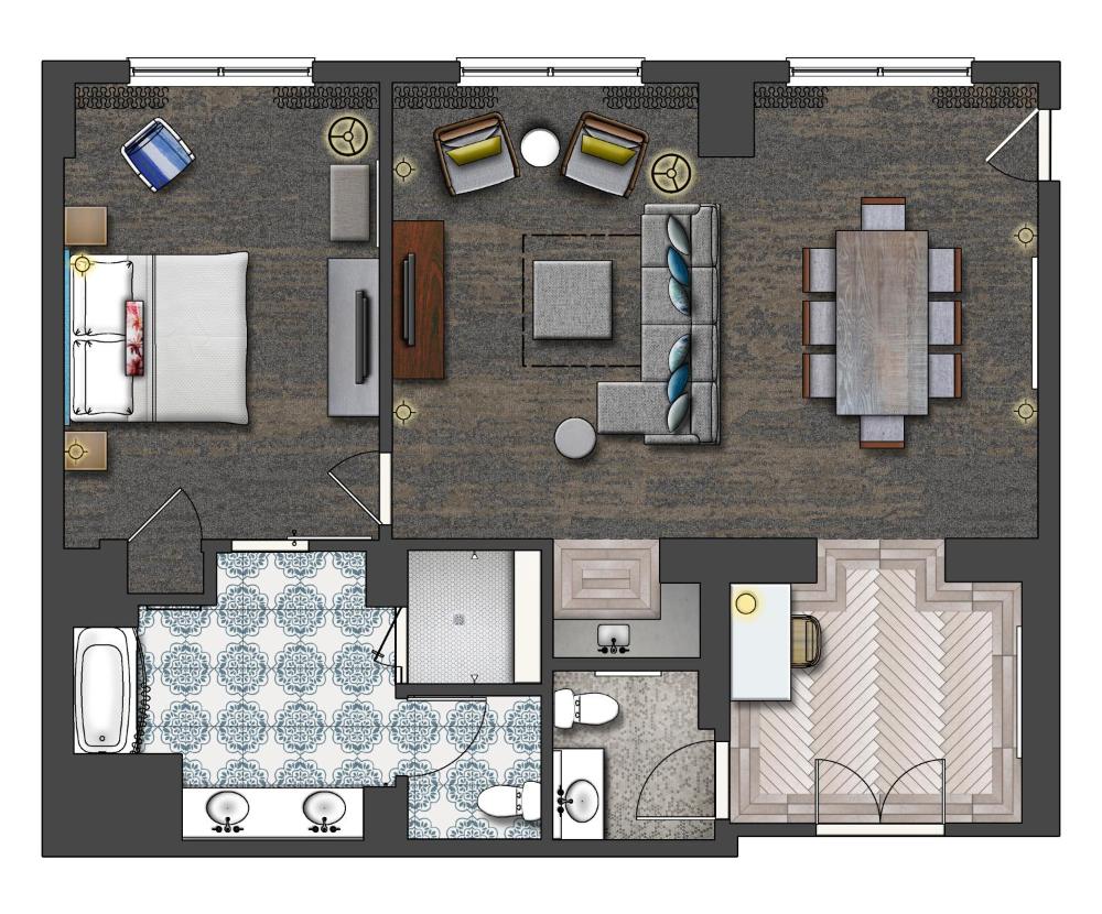 Sapphire Suite (Includes Early Park Admission*) interior